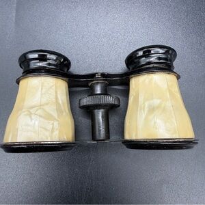 Mother of Pearl Vintage Opera Glasses Binoculars With Black Metal Frame Japan
